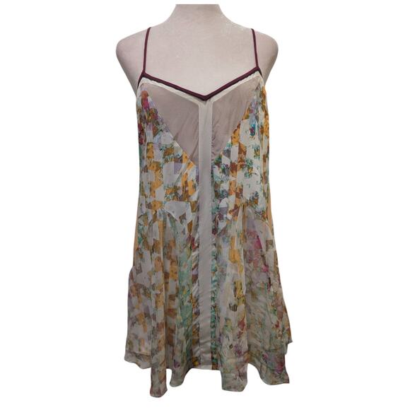 Elizabeth and James Linda Silk Abstract Cami Slip Mini Dress Small - Picture 3 of 9